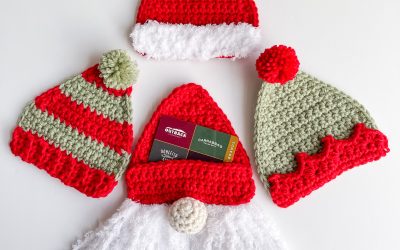 Crochet Gift Card Holder Christmas Elf & Santa Hats!
