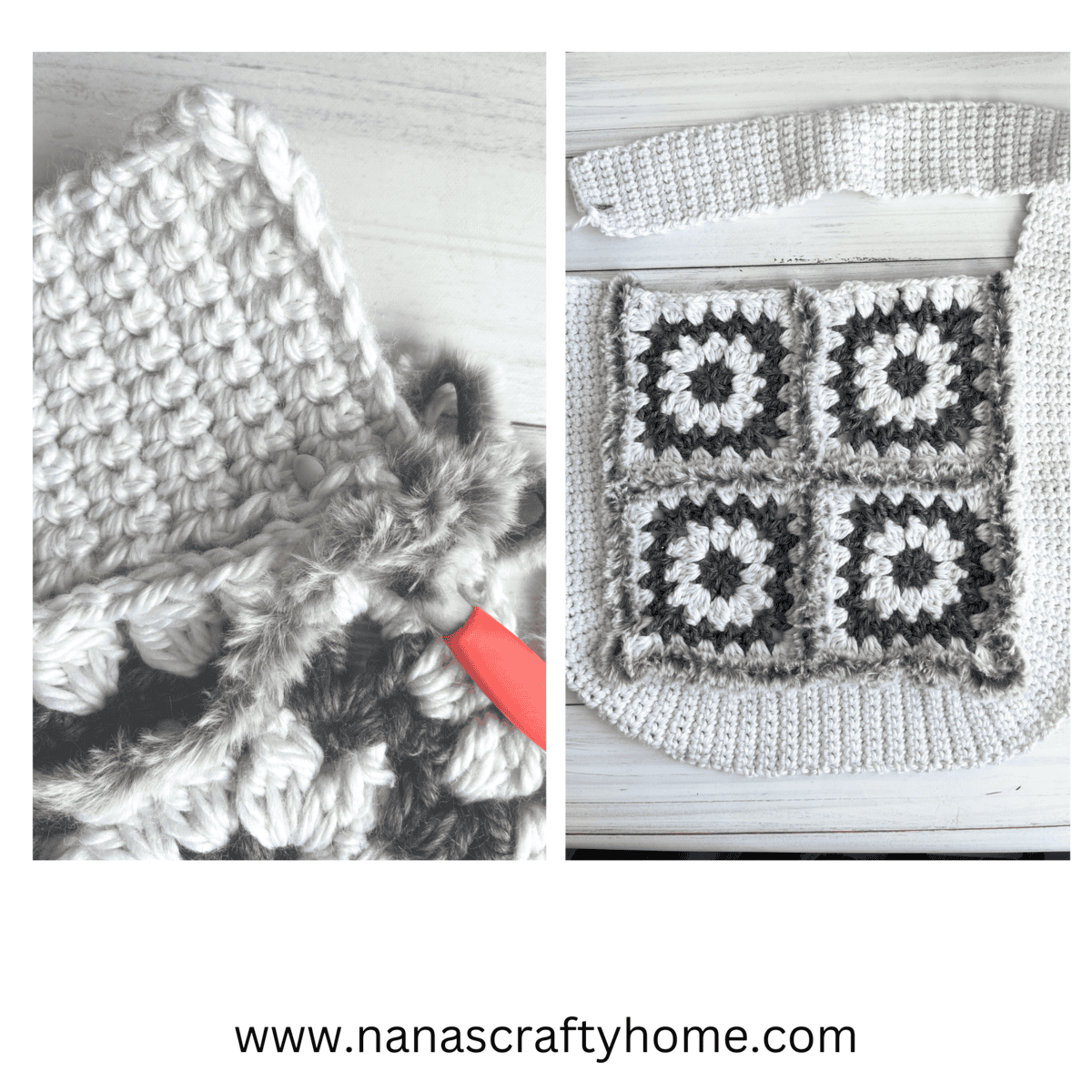 crochet granny square bag 