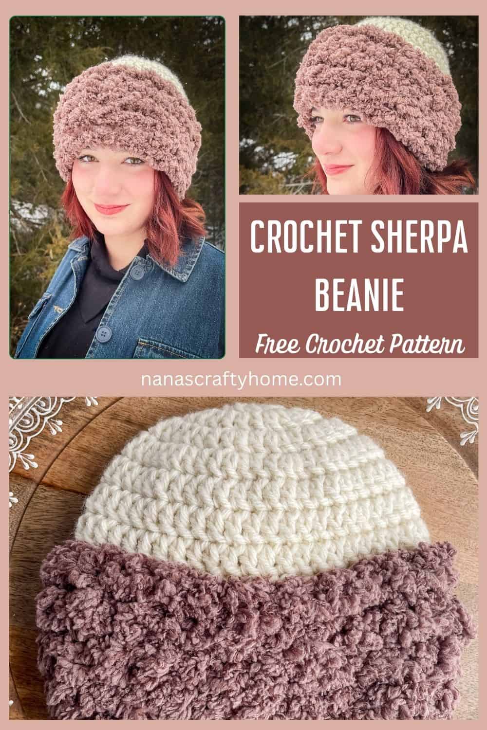 Crochet Bulky Sherpa Beanie pattern