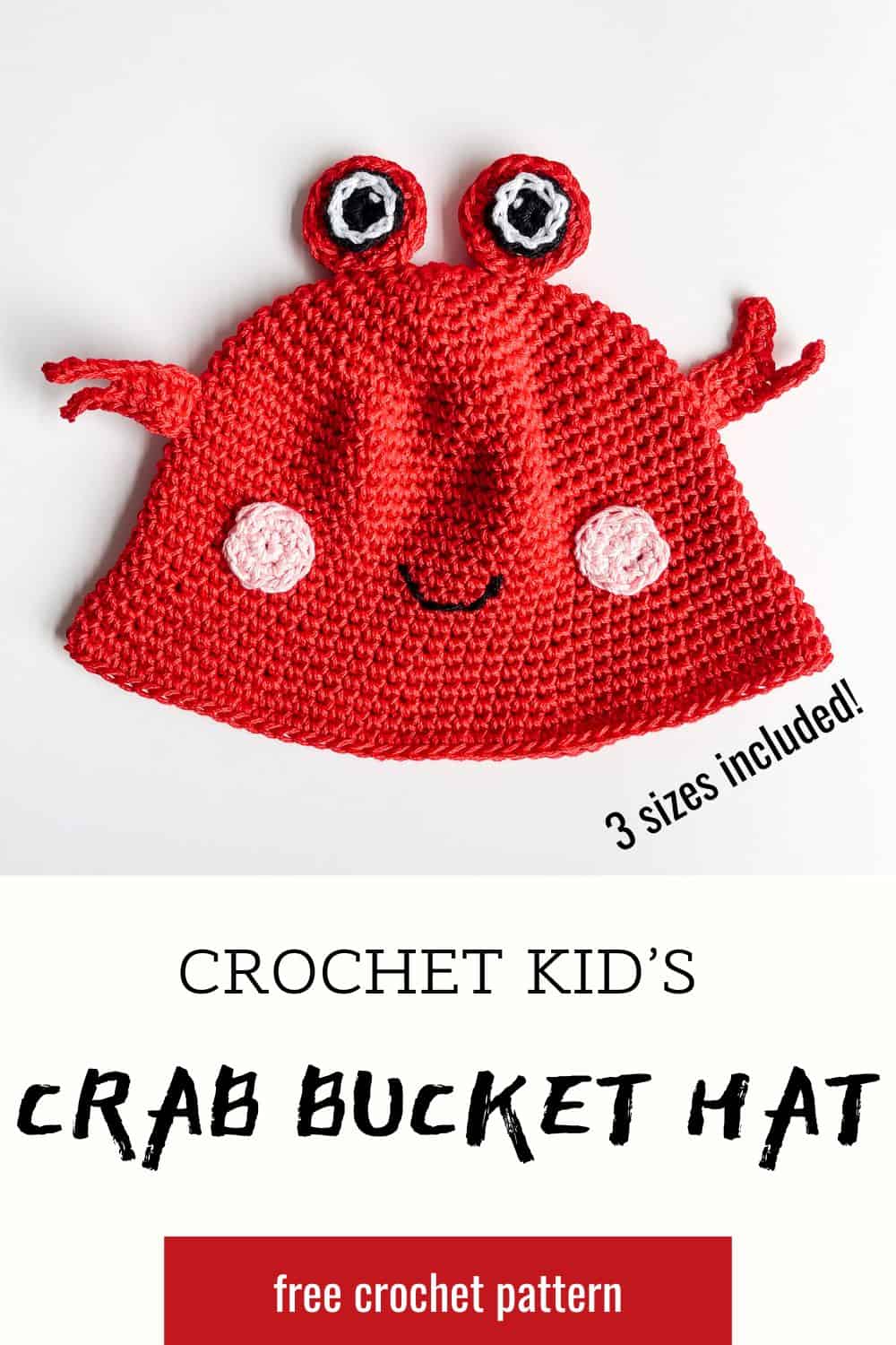 Crab Bucket Hat free crochet pattern