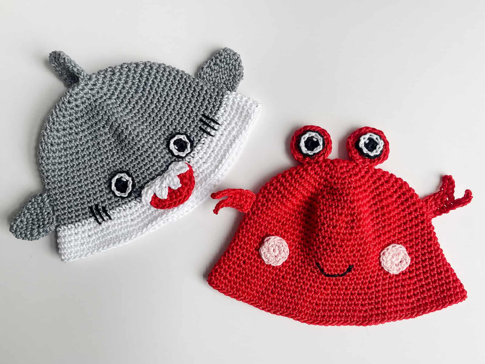 Shark and Crab Bucket Hats