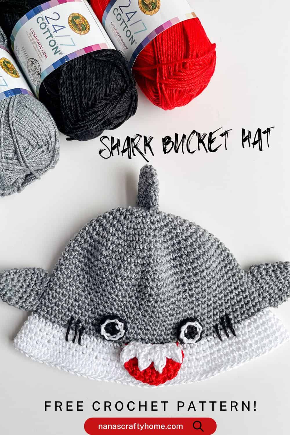 Crochet Shark Hat pattern
