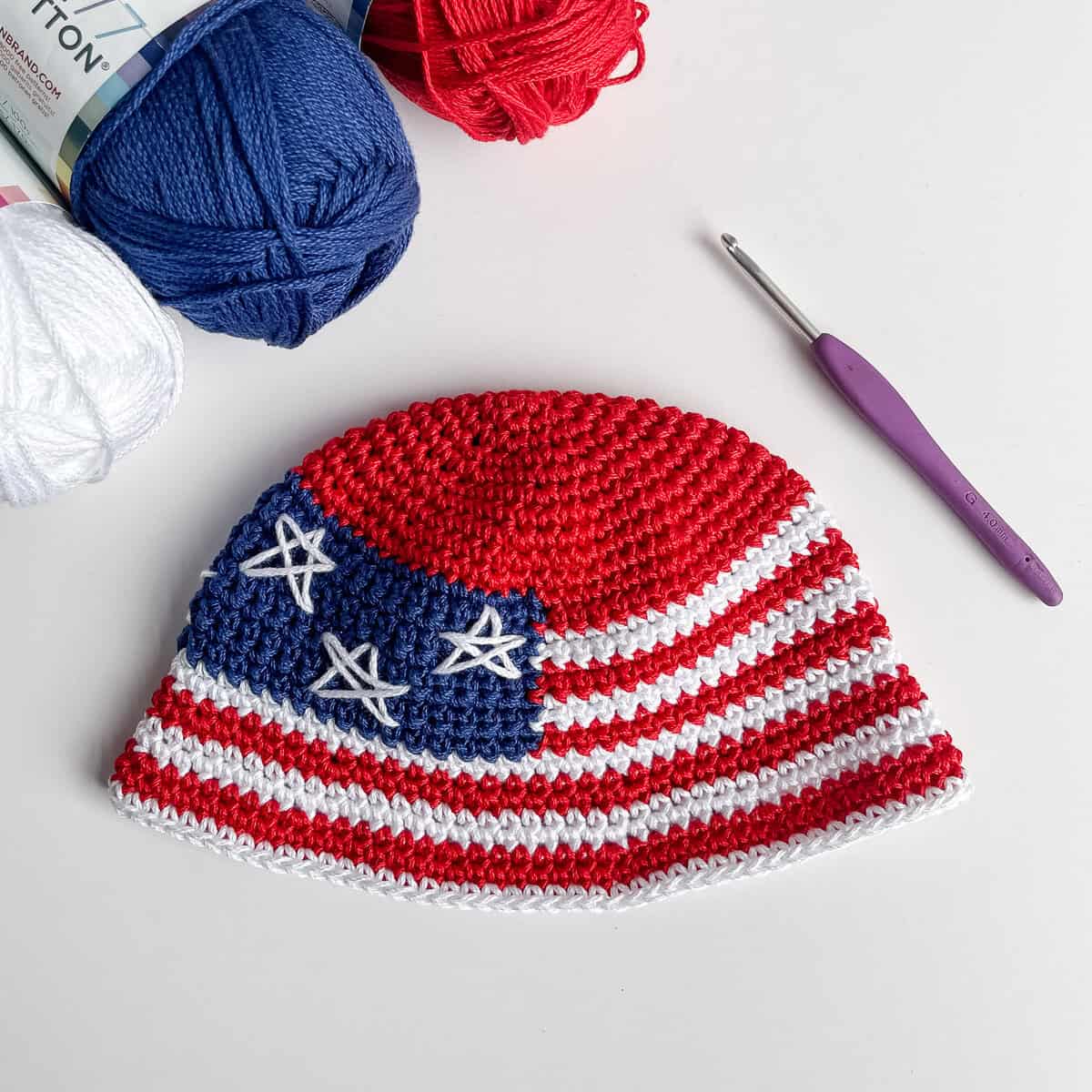 Crochet American Flag Hat pattern