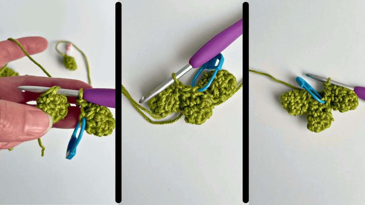 Crochet frog toes process