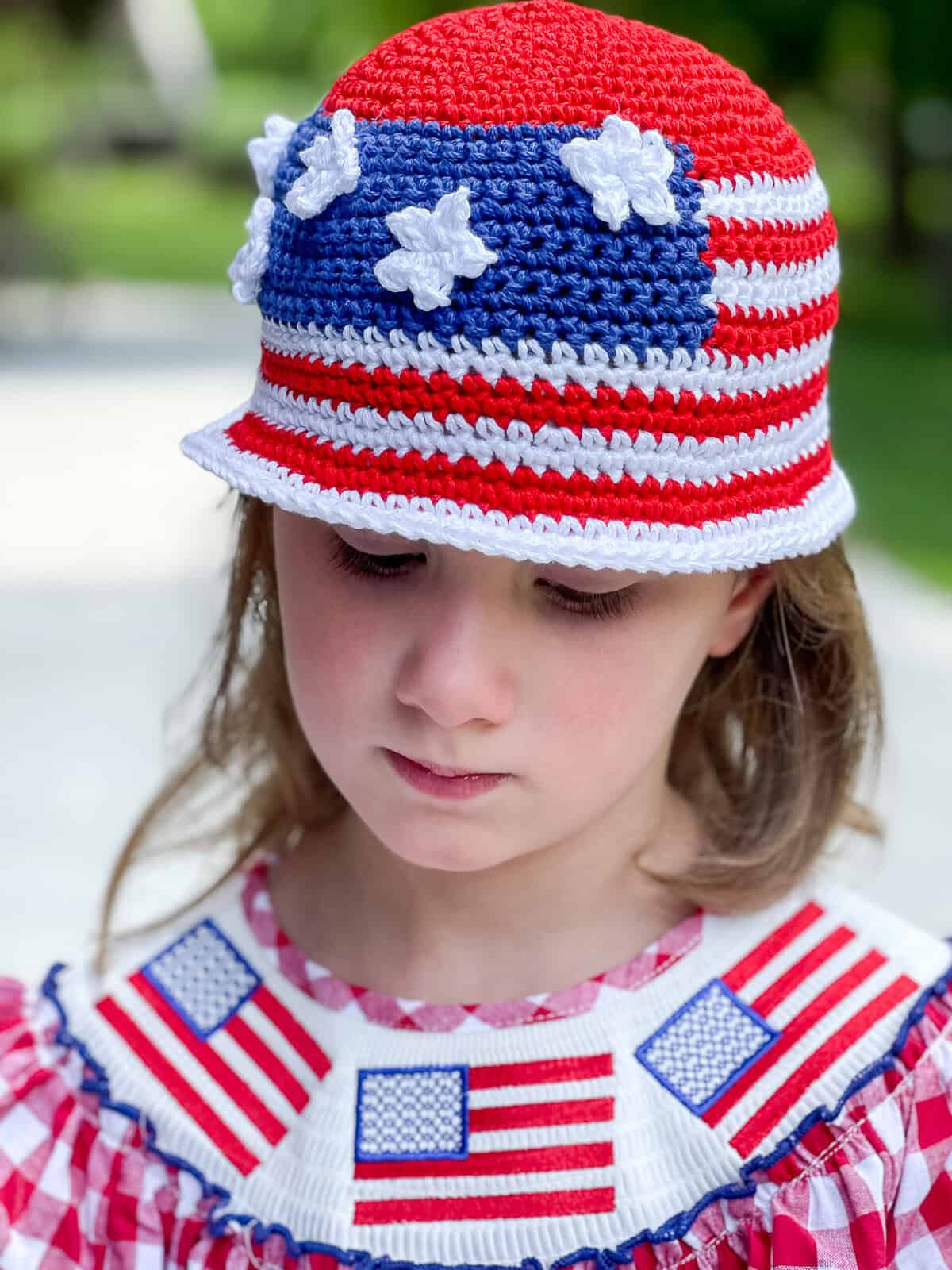 Patriotic Stars & Stripes Bucket Hat pattern