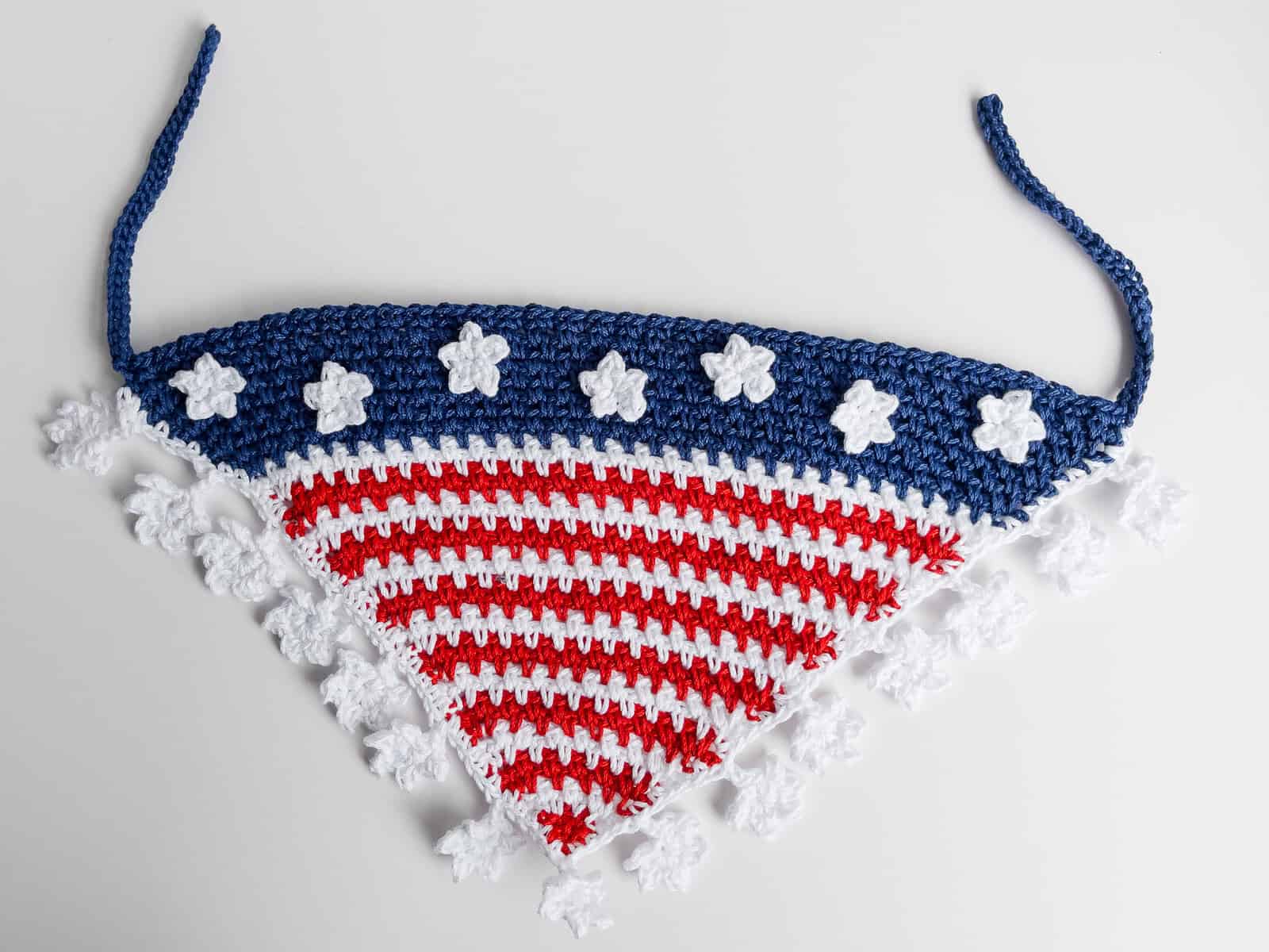 Patriotic Stars & Stripes Crochet Head Scarf